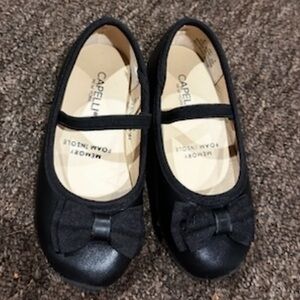 EUC! Capelli of New York Black Kids Dress Shoes Sz 8 front bow Mary Jane